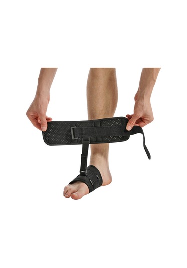 Qingmipy Ayak Aşağı Doğru Eğilmesi, İç/dış Dönmesi İçin Tutturucu, Solunumlu Rehabilitasyon Ayak托su, Ayak Tabanı Fasiyiti İçin Ayak Desteği Kemer Siyah, Tek Adet, Universal Beden, Ayarlanabilir Boyut