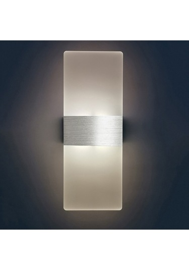 Ulzyvf Modern Led Duvar Aydınlatma: 6w Akrilik & Alüminyum, Yatak Odası/koridor İçin 111 Karakter Gümüş Gümüş
