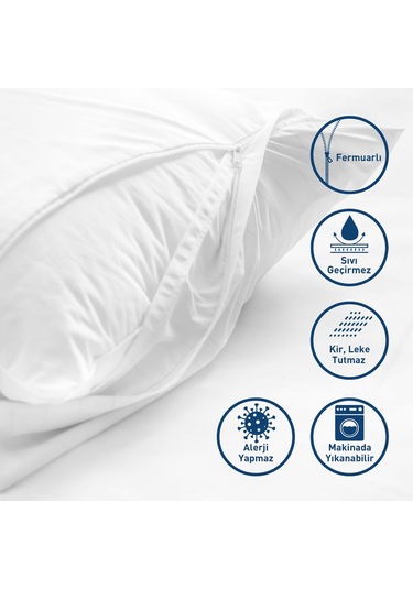 Mattdress Yastık Alezi 2'li Leke Tutmaz Fermuarlı 50x70cm