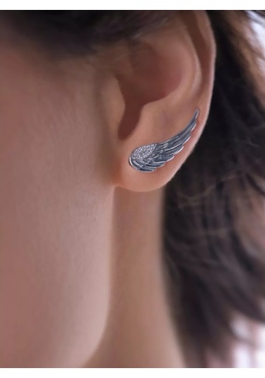 Luchi Jewellery Kulak Sıkı Küpeler Gümüş Kanatlı 228181729 Gümüş