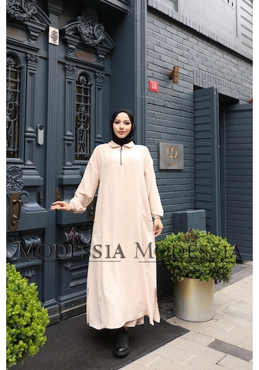 Kadın Taş Aerobin Uzun Önü Yarım Fermuarlı İkili Takım T1224 Taş