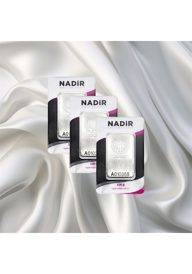Leva Gold 100 Gr Nadir Gümüş Külçe 3 Adet