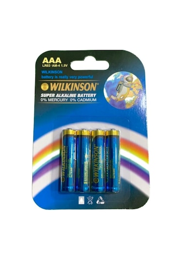 Wilkinson LR03 1.5 V Alkalin AAA İnce Kalem Pil 4'lü