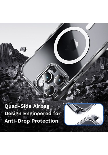 Rock Space İphone Uyumlu 15 Promax Kılıf Magsafe Kristal - Şeffaf Şeffaf