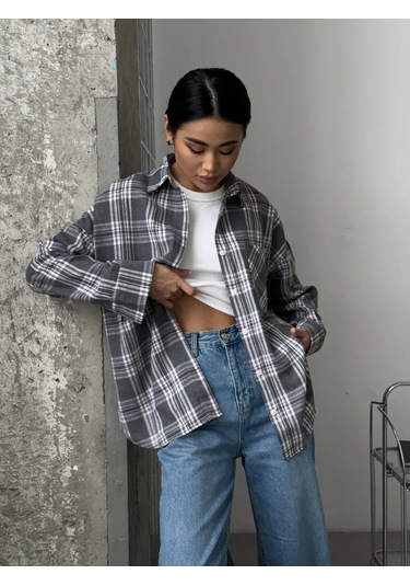 Seysha Oversize Kareli Gömlek 292810531