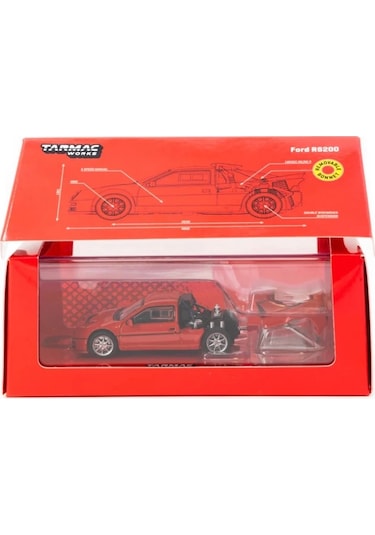 Tarmac Works 1/64 Ford Rs200 Red Çok Renkli