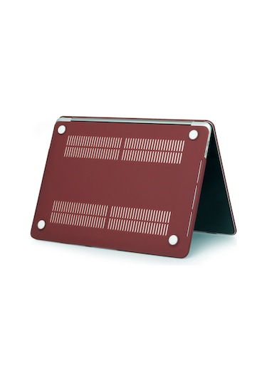 Arabulalaca Macbook Air 13" 2020 A2337 M1 İşlemcili Mat Doku Hardcase Kılıf Bordo