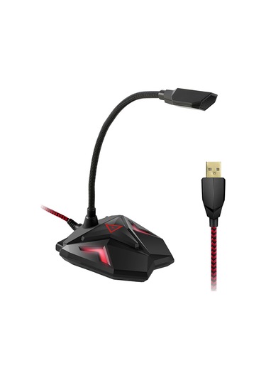 Springsun Oyun Mikrofonu - Usb Pc Mikrofon, Led Aydınlatmalı, 360 Ayarlanabilir, Sessiz Mod, Kulaklık Çıkışı