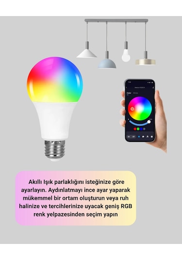 Kumanda Destekli Çok Renkli Akıllı Led Ampul Yeni Nesil Diğer
