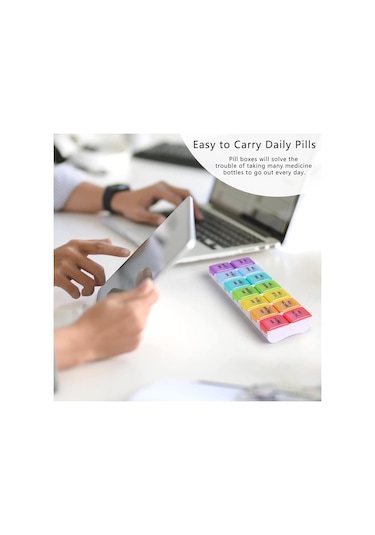 Springsun Haftalık 14 Bölmeli Sağlam Plastik İlaç Kutusu - Hermetik, Nem Ve Toz Koruyucu, Taşınabilir İlaç/parça Saklama Organizatörü Beyaz