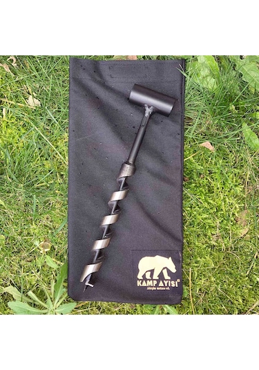 Kamp Ayısı Delme Çapı 20 Mm - Çantalı Bushcraft İsveç El Burgusu Siyah