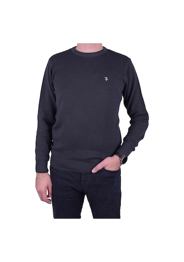 Erkek Füme Bisiklet Yaka Kazak, Ot-Kzk-20012 Füme