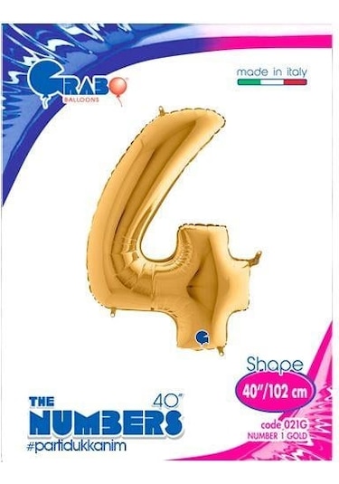 4 Rakam Folyo Balon Gold 40ınc 100cm Çok Renkli