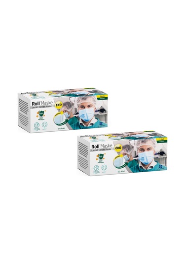 Roll Eko Meltblownlu 3 Katlı Lastikli Cerrahi Maske 100 Adet