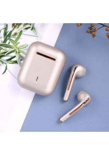 J18 Kablosuz Bt Kulaklıklar Ergonomik Yarı-içi Spor Kulaklıklar Otomatik Eşleştirme Akıllı Dokunmatik İşlem Geniş Uyumluluk Şampanya