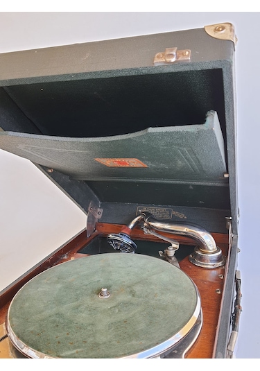 Polyphon Musik Antika Çanta Gramofon 079 Hafif Hasarlı