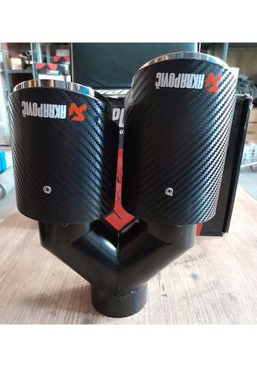 AKRAPOVİÇ 90 MM ÇİFTLİ SAĞ İÇİ KROM KARBON KAPLAMA