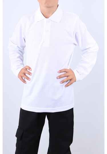 Çocuk Unisex Okul Lakosu Uzun Kollu C16 Beyaz