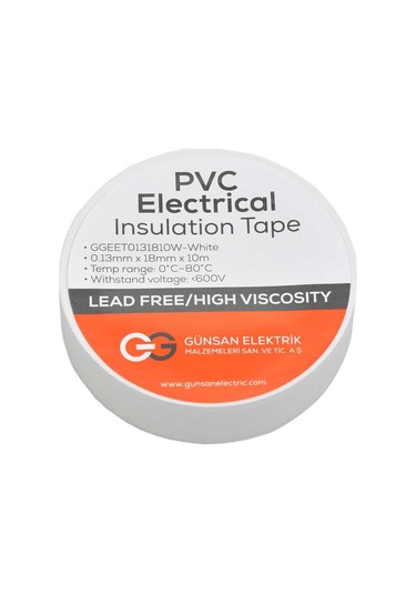 Valta 0.13mmx18mmx10m Elekrik İzolasyon Bandı Beyaz
