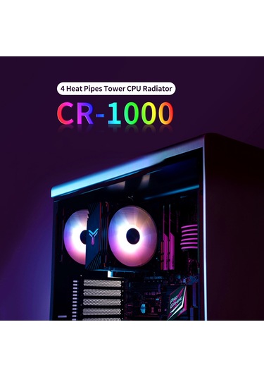 Reedark Jonsbo Cr-1000 Renkli Versiyon Cpu Soğutucu, 4热管, Pwm Kontrollü Fan, Renkli Işıltı Efekti, Çok Platform Desteği
