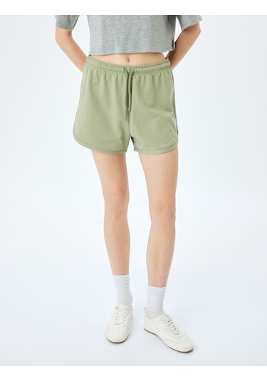 Koton Beli Bağcıklı Oversize Mini Şort Mınt 5sal40034ık Mint