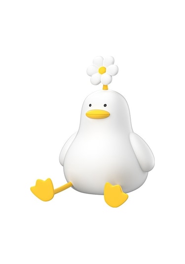 Novahub Dokunmatik Silikon Gece Lambası Küçük Ördek Tasarımı Beyaz Beyaz