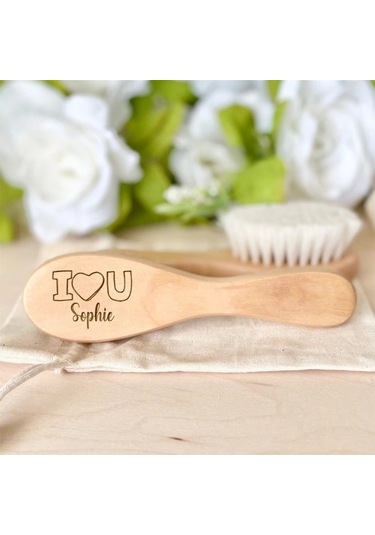 Kişiselleştirilmiş Bebek Saç Fırçaları Özel Ad Ahşap Yenidoğan Saç Fırçası Bebek Tarak Fırça Doğum/vaftiz/doğum Günü Bebek Hediyeleri