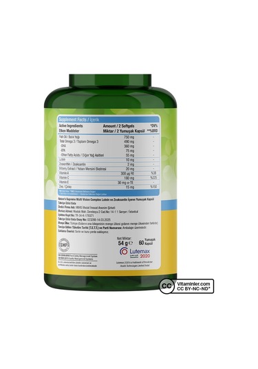 Natures Supreme Vision Complex 60 Kapsül Aromasız