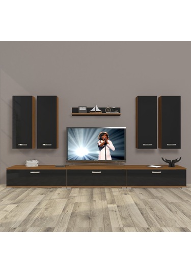Decoraktiv Eko 8d Slm Tv Ünitesi Tv Sehpası Ceviz - Siyah