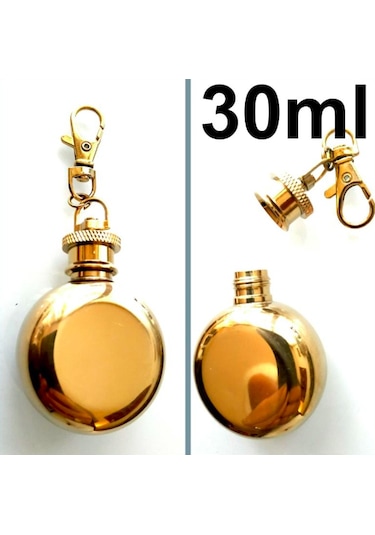 Omeniv Mini Gold Matara Anahtarlık Votka Viski Benzin Şişesi Altın