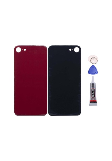 Apple Uyumlu iPhone Se 2020 Kırmızı Arka Kapak Batarya Kapağı Pil Kapağı Yapışkan Ve Sökme Aparatıyla Beraber Full Set Kırmızı
