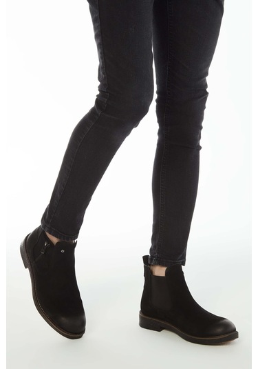 Tamer Tanca Erkek Hakiki Deri Siyah Nubuk Casual Bot 572 1727 B ERK BOT Siyah