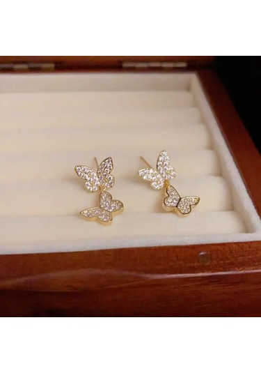 1 Çift Saplama Küpeler Kübik Zirkonya İle, Kadın Moda Piercing Takı Kızlar He Whıte Altın-renk 1.50 CM-Gümüş