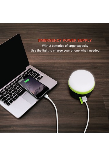 Tenfowee Yeşil Dış Mekan Kamp Lambası, 5 Aydınlatma Modu, Ip65 Su Geçirmez, Manyetik Ve Kanca Özelliği, İçinji Ve Acil Durum Işığı Yeşil