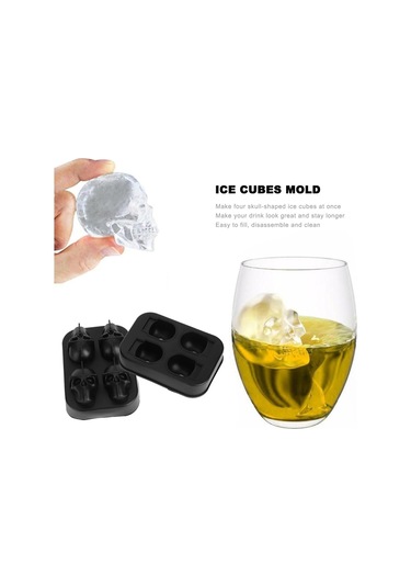 Springsun 2 Adet Kafa Şekilli Silikon Buz Kalıbı - 4 Bölmeli, Ev Ve Bar Kullanıma Uygun, Yemek Grubu, Esnek Ve Sağlam Çok Renkli