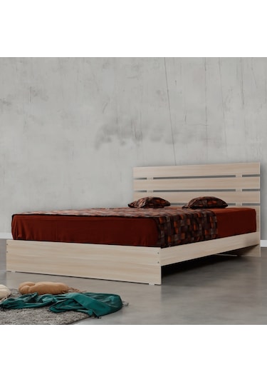 Pasifichome Huga Çift Kişilik Ahşap Karyola Meşe 180 Cm / Başlıklı Karyola