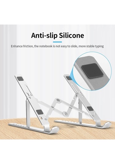 Pazly Seviyeli Ayarlanabilir Alüminyum Dizüstü Bilgisayar Standı - Taşınabilir Ergonomik Tasarım