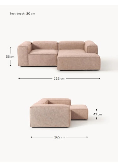 Most Mollis Plus Sağ Köşe 2 Modül Köşe Koltuk 09 Bej Keten Kumaş