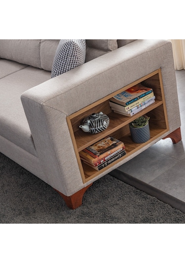 Eymense Tloft Köşe Koltuk Takımı Krem Sol Köşe