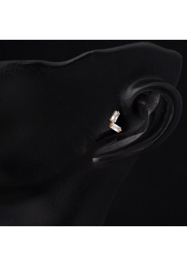 Bilezikci 14 Ayar Altın Baget Taşlı Tragus Küpe Kphsy14k22499 Sarı