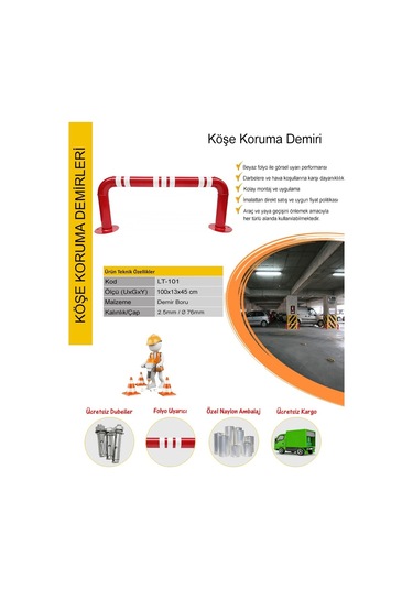 Otopark Bariyeri Kolon Köşe Koruma Bariyeri Demir Kolon Koruyucu