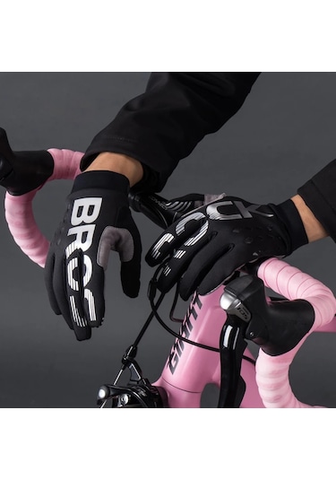 Rockbros S209 Bir Çift Rüzgar Geçirmez Dokunmatik Ekran Şok Emici Tam Parmak Bisiklet Eldiveni