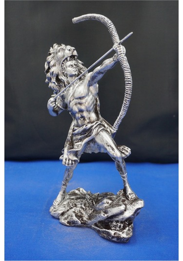 Herkül Antik Yunan Kahramanı Heykeli- 27 Cm Herakles Biblo Ev Ofis Hediyelik Gümüş