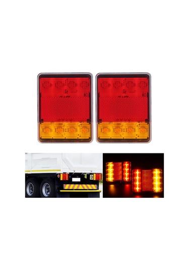 Moveevo 12v 8led Fren-sinyal-uyarı Işığı, Tamir Gerektirmeden Monte Edilebilir, Trailer-karavan-ute-kamper-atv İçin Dayanıklı Plastik 2 Adet