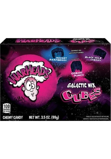 Warheads Galactic Mix Cubes Chewy Candy 99 G