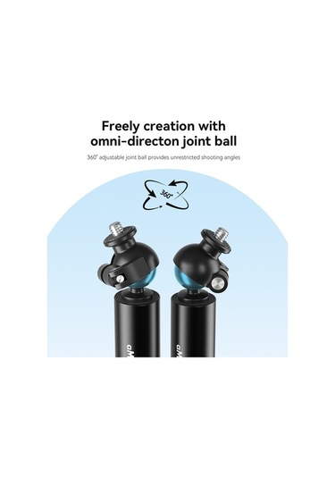 Tongxida Amagisn 70cm 1/4 İnç Bilyalı Bağlantılı Selfie Çubuğu Spor Kamerası Uzatma Çubuğu Djı/gopro Hero/ınsta360 İçin