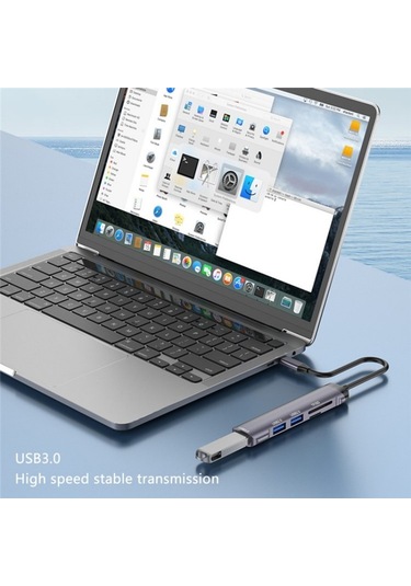 Sones T505 Dizüstü Bilgisayar Telefon Adaptörü Type-c - Usb2.0x2 + Usb3.0 + Tf / Sd Kart Yuvaları Usb Hub