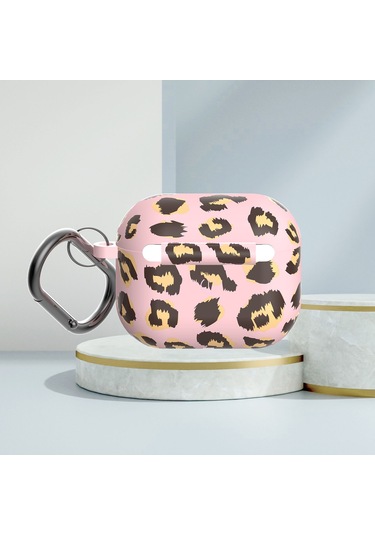 B Serisi Silikon Baskılı Leopar Baskı Kablosuz Kulaklık Airpods Uyumlu 3 B-4 İçin Koruyucu Kılıf Diğer