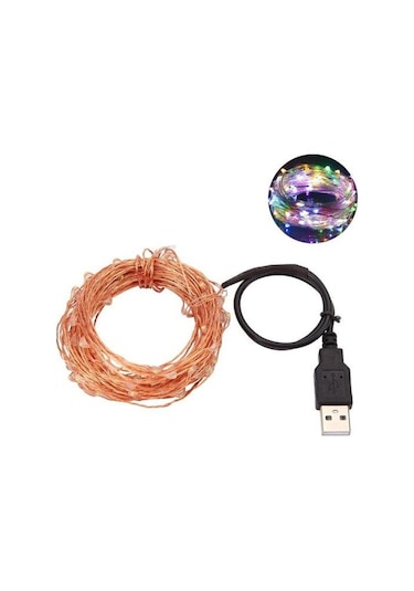 Çok Renkli 5/10 M Su Geçirmez Usb Led Bakır Tel Peri Dize Işıklar Çelenk Dekorasyon 5m 50leds Çok Renkli