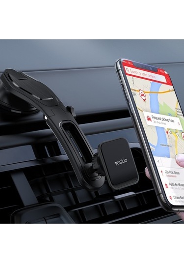 Voguecode Yesıdo C107 Araç Telefonu Montajlı Manyetik 360 Dönebilen Telefon Tutucu Kontrol Paneli Emme Telefon Standı Siyah Yok Havalandırma Ykfyk8